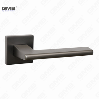 Modern Simple Solid Zinc Alloy Split Door Lock Handle on Square Rosette（Z072508）