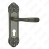 Door Handle Pull Wooden Door Hardware Handle Lock Door Handle on Plate for Mortise Lockset by Zinc Alloy or Steel Door Plate Handle (CM598-C35-DAB)