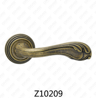 Zamak Zinc Alloy Aluminum Rosette Door Handle with Round Rosette (Z10209)