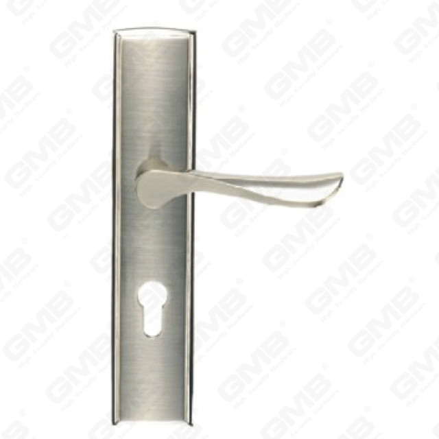 Door Handle Pull Wooden Door Hardware Handle Lock Door Handle on Plate for Mortise Lockset by Zinc Alloy or Steel Door Plate Handle (L208-09-K)