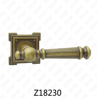 Zamak Zinc Alloy Aluminum Rosette Door Handle with Round Rosette (Z18230)