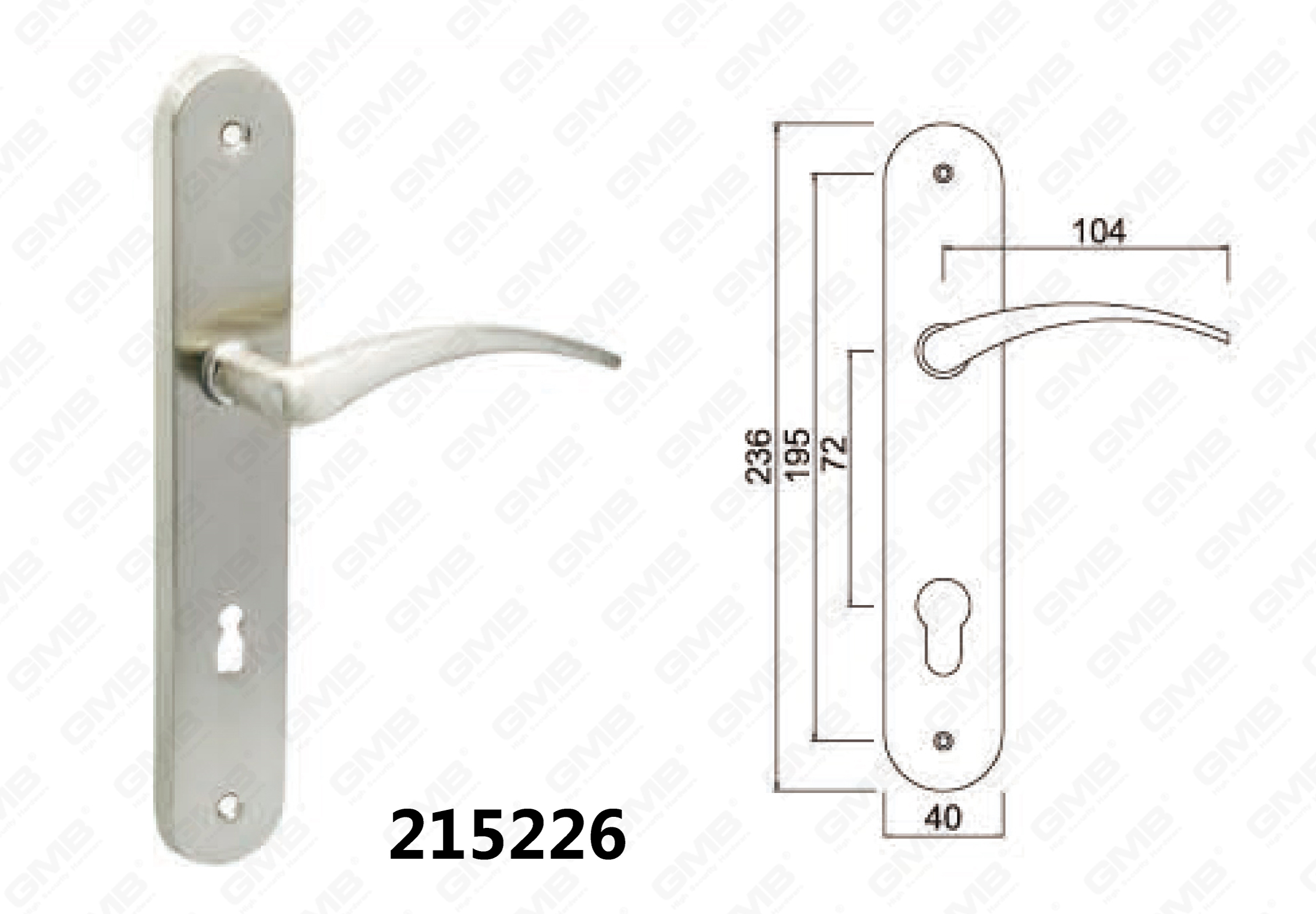215226 Lock Door Handle on Plate 