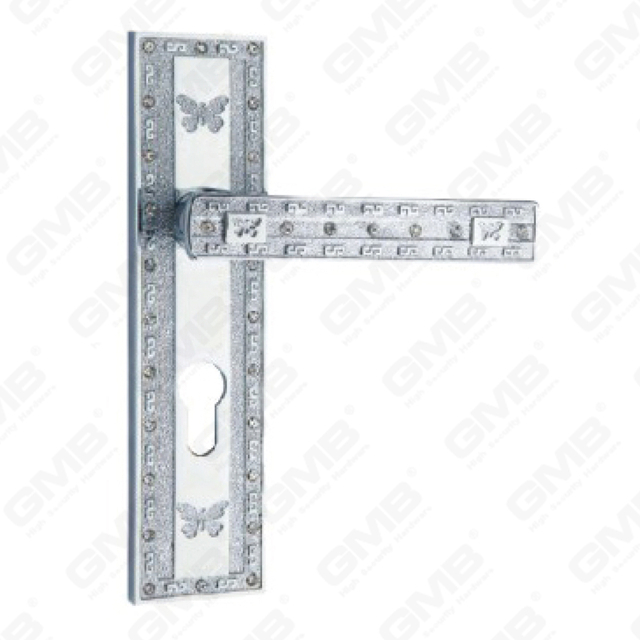 Door Handle Pull Wooden Door Hardware Handle Lock Door Handle on Plate for Mortise Lockset by Zinc Alloy or Steel Door Plate Handle (ZM45287-PC X)