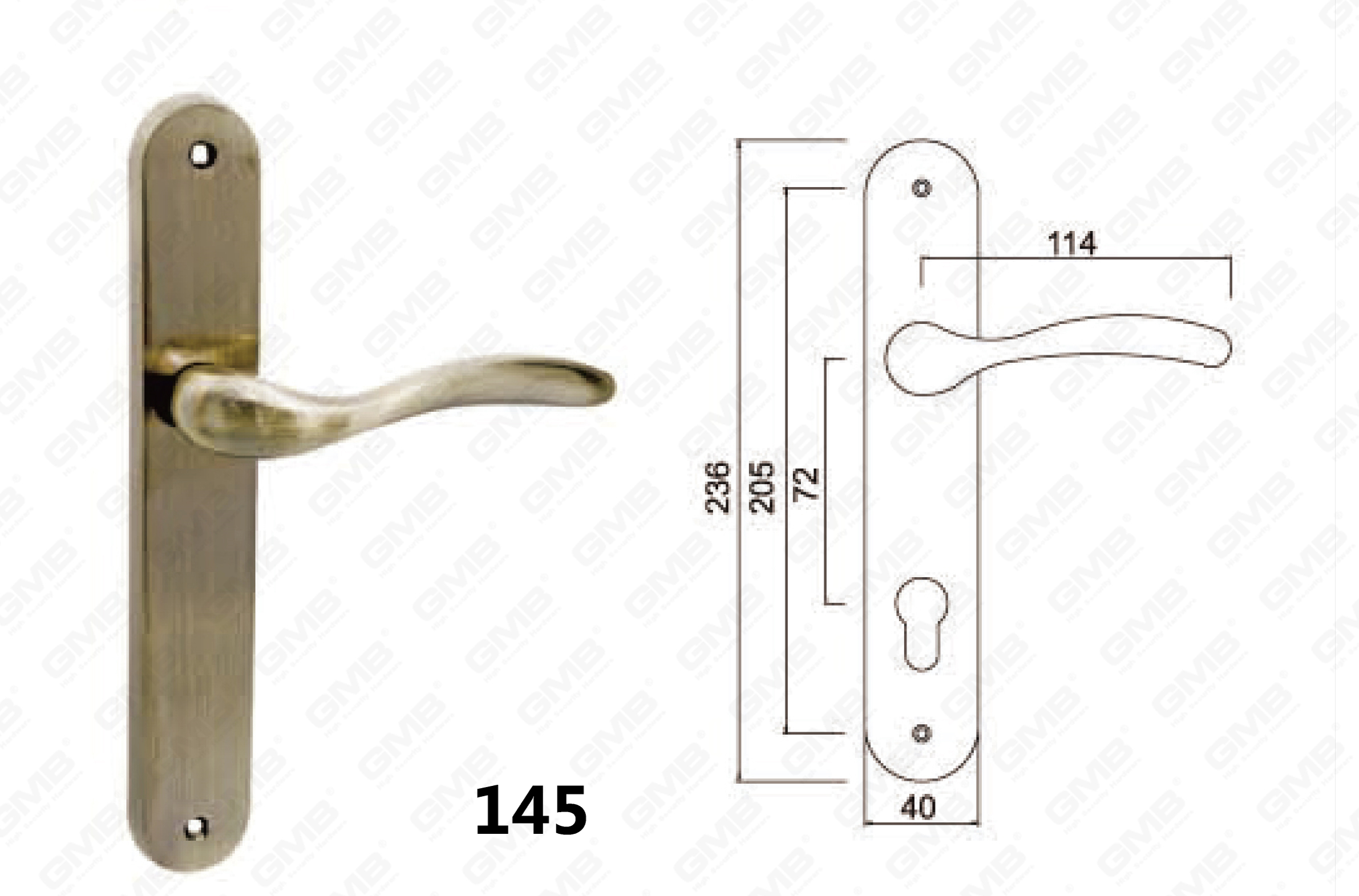 Steel Door Plate Handle