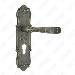 Door Handle Pull Wooden Door Hardware Handle Lock Door Handle on Plate for Mortise Lockset by Zinc Alloy or Steel Door Plate Handle (CM575-C35-DAB)