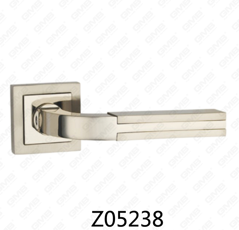 Zamak Zinc Alloy Aluminum Rosette Door Handle with Round Rosette (Z05238)