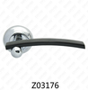 Zamak Zinc Alloy Aluminum Rosette Door Handle with Round Rosette (Z02176)