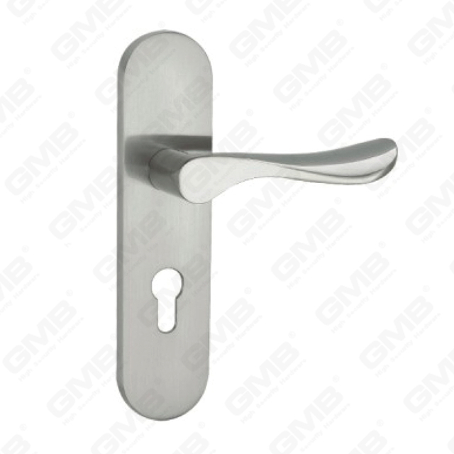 Door Handle Pull Wooden Door Hardware Handle Lock Door Handle on Plate for Mortise Lockset by Zinc Alloy or Steel Door Plate Handle (CM583-C109-N)