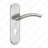 Door Handle Pull Wooden Door Hardware Handle Lock Door Handle on Plate for Mortise Lockset by Zinc Alloy or Steel Door Plate Handle (CM582-C37-K)