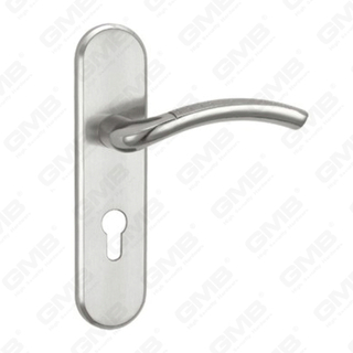 Door Handle Pull Wooden Door Hardware Handle Lock Door Handle on Plate for Mortise Lockset by Zinc Alloy or Steel Door Plate Handle (CM582-C37-K)