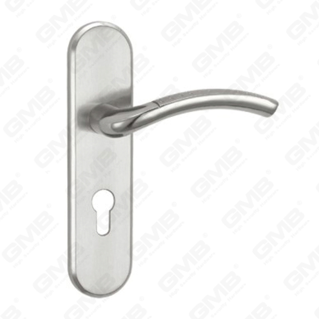 Door Handle Pull Wooden Door Hardware Handle Lock Door Handle on Plate for Mortise Lockset by Zinc Alloy or Steel Door Plate Handle (CM582-C37-K)