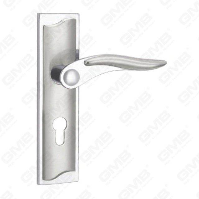 Door Handle Pull Wooden Door Hardware Handle Lock Door Handle on Plate for Mortise Lockset by Zinc Alloy or Steel Door Plate Handle (CM589-C23-K)