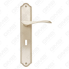 Brass Handles Wooden Door Hardware Handle Lock Door Handle on Plate for Mortise Lockset (B-PM9974-SN)