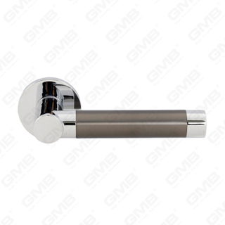Modern Simple Solid Zinc Alloy Split Door Lock Handle on Round Rosette（Z062412）