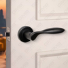 Modern Simple Solid Zinc Alloy Split Door Lock Handle on Round Rosette（Z062420）