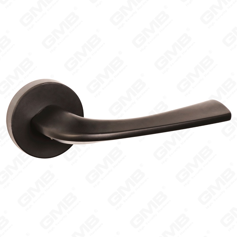 Modern Simple Solid Zinc Alloy Split Door Lock Handle on Round Rosette（Z062416）