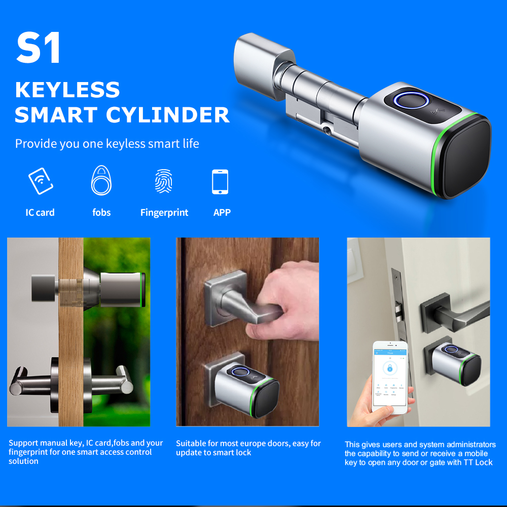 Biometric Smart NFC Card Password Lock Cylinder Electronic Cylinder ELECTRONIC CYLINDER(S1)