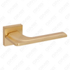 Modern Simple Solid Zinc Alloy Split Door Lock Handle on Square Rosette（Z072501）