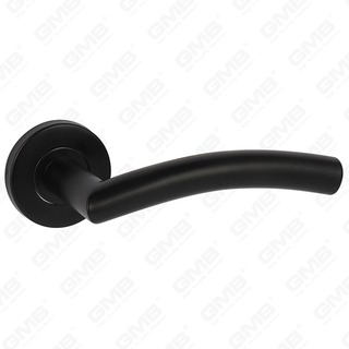 High Quality Black Color Modern Style Design #304 Stainless Steel Door Handle Round Rose Lever Handle (GB03-105)
