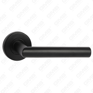 High Quality Black Color Modern Style Design #304 Stainless Steel Door Handle Round Rose Lever Handle (GB03-103)