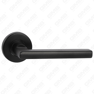 High Quality Black Color Modern Style Design #304 Stainless Steel Door Handle Round Rose Lever Handle (GB03-49)