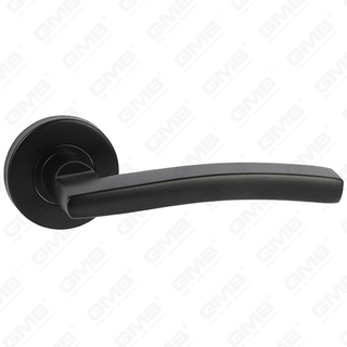 High Quality Black Color Modern Style Design #304 Stainless Steel Door Handle Round Rose Lever Handle (GB03-35)