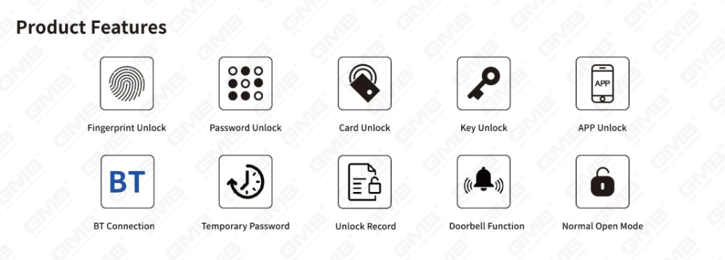 High Security Fingerprint/RFID Card/WiFi/Tuya/TT APP Digital Smart Glass Door Lock (255)