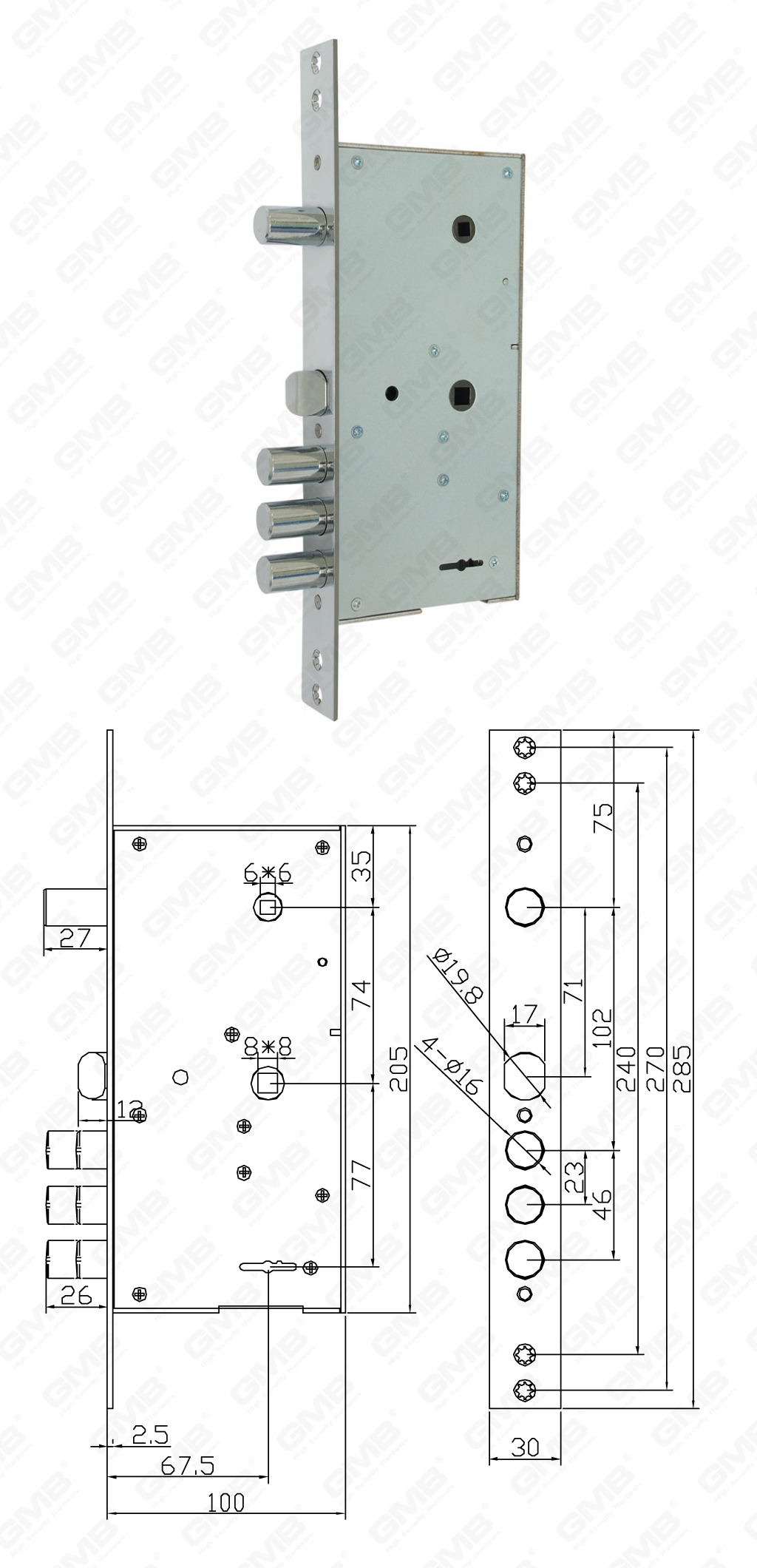01 High Security Mortise Lock_262RL-40