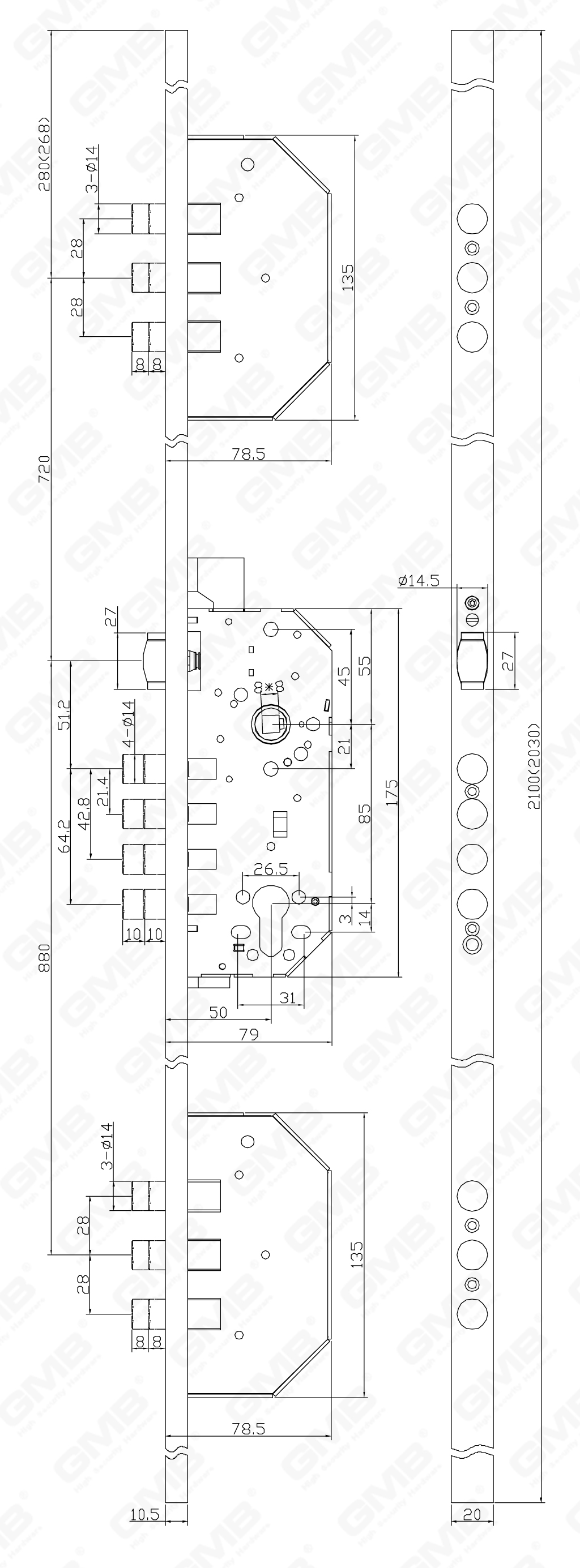 02 Mortise Lock第四部分_3201B-TG Roller-55