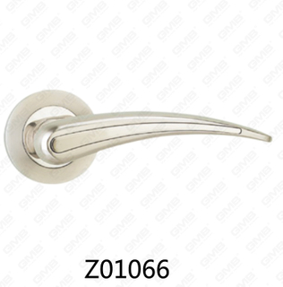 Zamak Zinc Alloy Aluminum Rosette Door Handle with Round Rosette (Z01066)