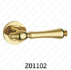 Zamak Zinc Alloy Aluminum Rosette Door Handle with Round Rosette (Z01102)