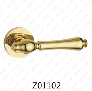 Zamak Zinc Alloy Aluminum Rosette Door Handle with Round Rosette (Z01102)