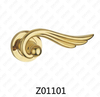 Zamak Zinc Alloy Aluminum Rosette Door Handle with Round Rosette (Z01101)