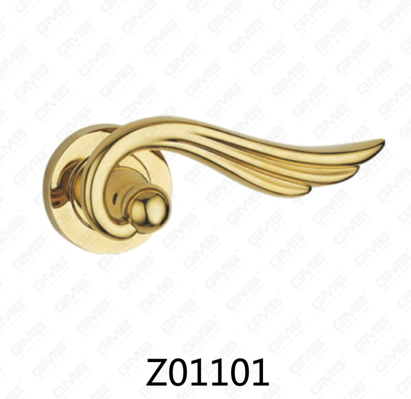 Zamak Zinc Alloy Aluminum Rosette Door Handle with Round Rosette (Z01101)