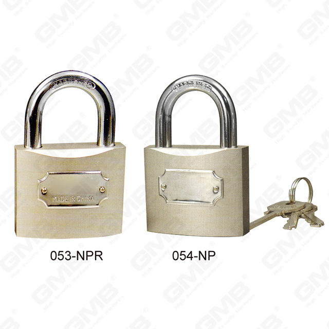 Chrome plated hardened shackle Nickel Plated Iron Padlock（053 054）