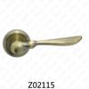 Zamak Zinc Alloy Aluminum Rosette Door Handle with Round Rosette (Z02115)