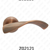 Zamak Zinc Alloy Aluminum Rosette Door Handle with Round Rosette (Z02121)