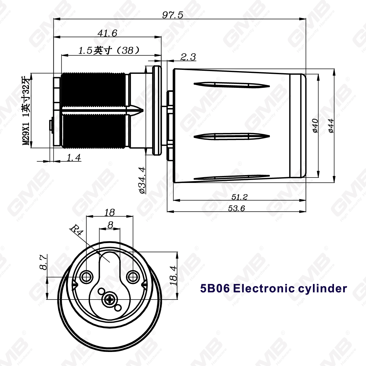 High Security Multi-Unlocking Ways IP67 WiFi Digital Adjustable Modular Profile Smart Electronic Door Lock Cylinder (5B06)