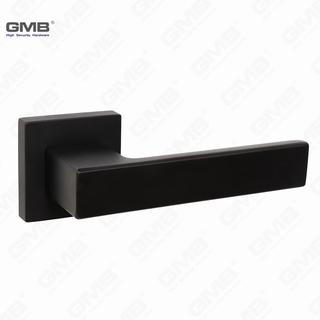 Modern Simple Solid Zinc Alloy Split Door Lock Handle on Square Rosette（Z072505）