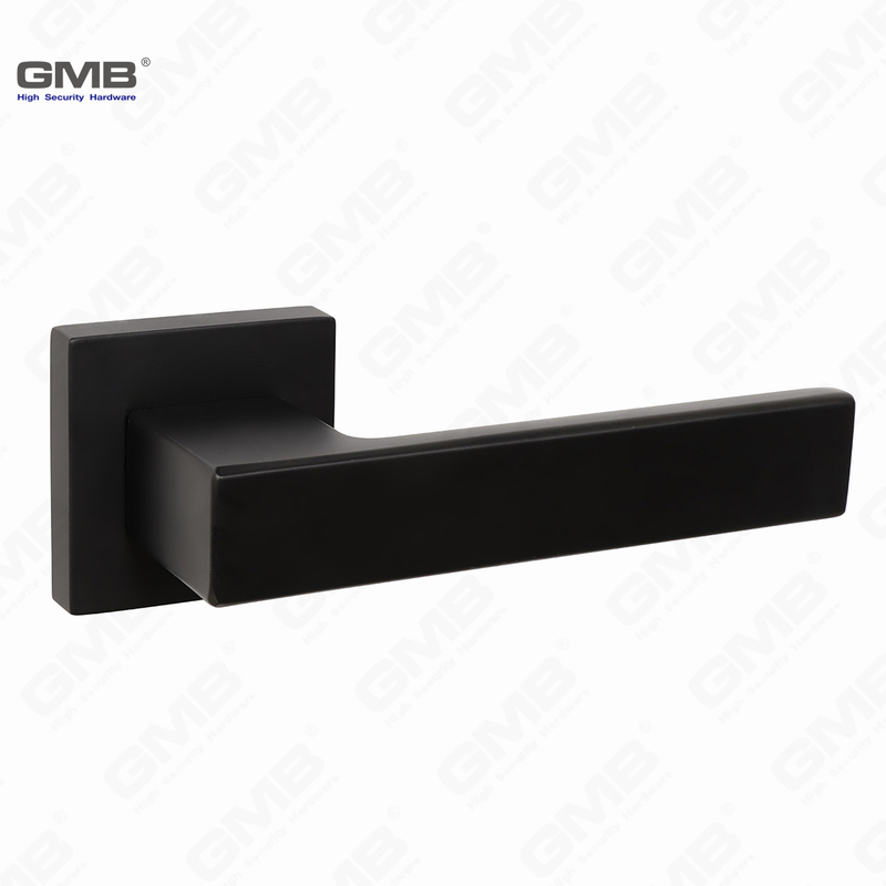 Modern Simple Solid Zinc Alloy Split Door Lock Handle on Square Rosette（Z072505）