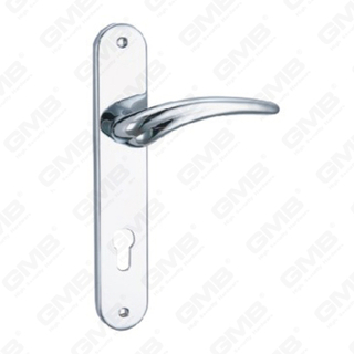 Door Handle Pull Wooden Door Hardware Handle Lock Door Handle on Plate for Mortise Lockset by Zinc Alloy or Steel Door Plate Handle (L299-Z53-PC)