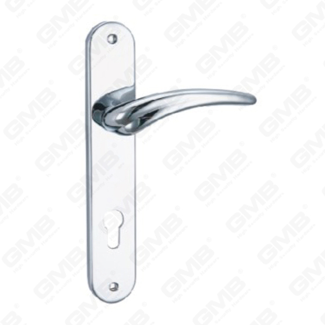 Door Handle Pull Wooden Door Hardware Handle Lock Door Handle on Plate for Mortise Lockset by Zinc Alloy or Steel Door Plate Handle (L299-Z53-PC)