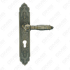 Door Handle Pull Wooden Door Hardware Handle Lock Door Handle on Plate for Mortise Lockset by Zinc Alloy or Steel Door Plate Handle (ZL926-E08-DAB)