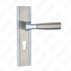 Door Handle Pull Wooden Door Hardware Handle Lock Door Handle on Plate for Mortise Lockset by Zinc Alloy or Steel Door Plate Handle (TM400163-KC)