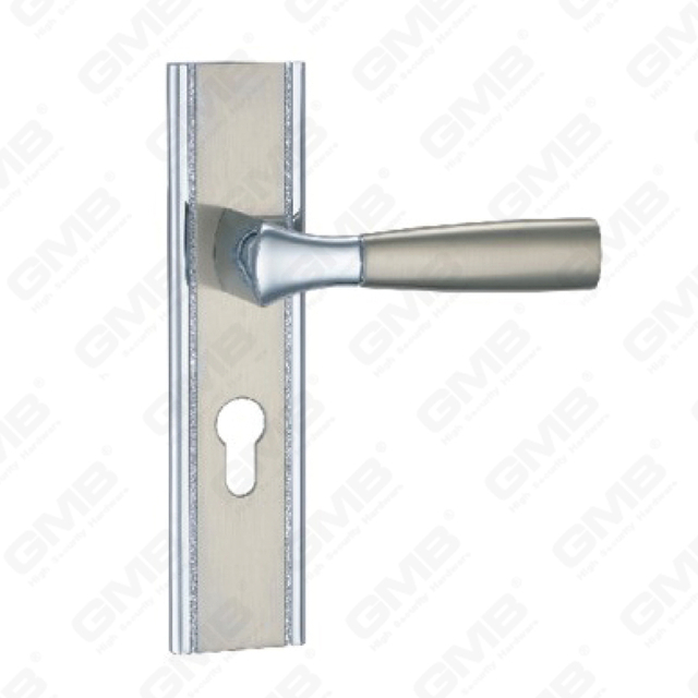 Door Handle Pull Wooden Door Hardware Handle Lock Door Handle on Plate for Mortise Lockset by Zinc Alloy or Steel Door Plate Handle (TM400163-KC)
