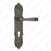 Door Handle Pull Wooden Door Hardware Handle Lock Door Handle on Plate for Mortise Lockset by Zinc Alloy or Steel Door Plate Handle (ZL975-C35-DAB)
