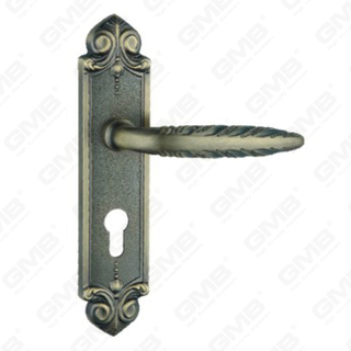 Door Handle Pull Wooden Door Hardware Handle Lock Door Handle on Plate for Mortise Lockset by Zinc Alloy or Steel Door Plate Handle (ZM42780-DAB)