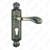 Door Handle Pull Wooden Door Hardware Handle Lock Door Handle on Plate for Mortise Lockset by Zinc Alloy or Steel Door Plate Handle (ZM46290-DAB)