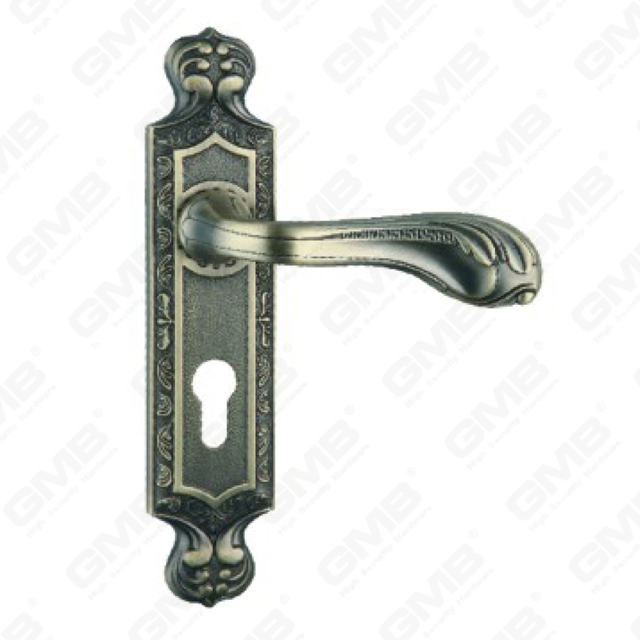 Door Handle Pull Wooden Door Hardware Handle Lock Door Handle on Plate for Mortise Lockset by Zinc Alloy or Steel Door Plate Handle (ZM46290-DAB)