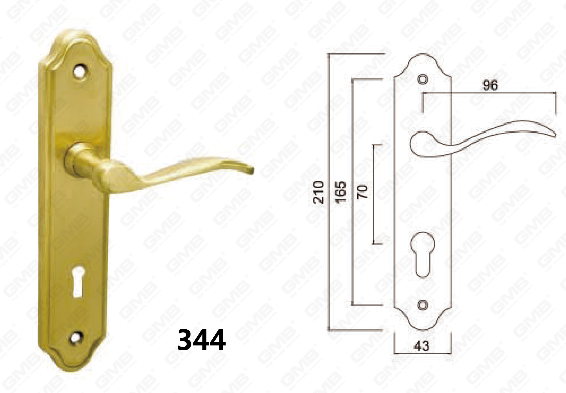  Mortise Lockset by Zinc Alloy Plate Handle
